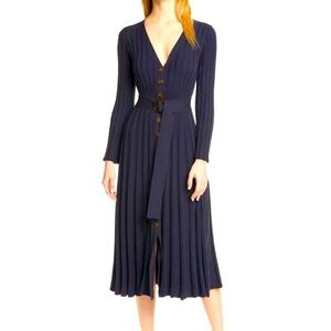 Nicholas Azar Ribbed Long Sleeve Midi Dress